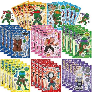 Puzzle Sticker DIY Tortue Ninja – 16 Styles TMNT pour Enfants
