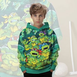 Ensemble Geek Enfant – Sweat TMNT à Capuche et Design Dynamique