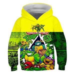 Pull TMNT à Effet 3D – Idéal pour Cosplay ou Tenue Quotidienne