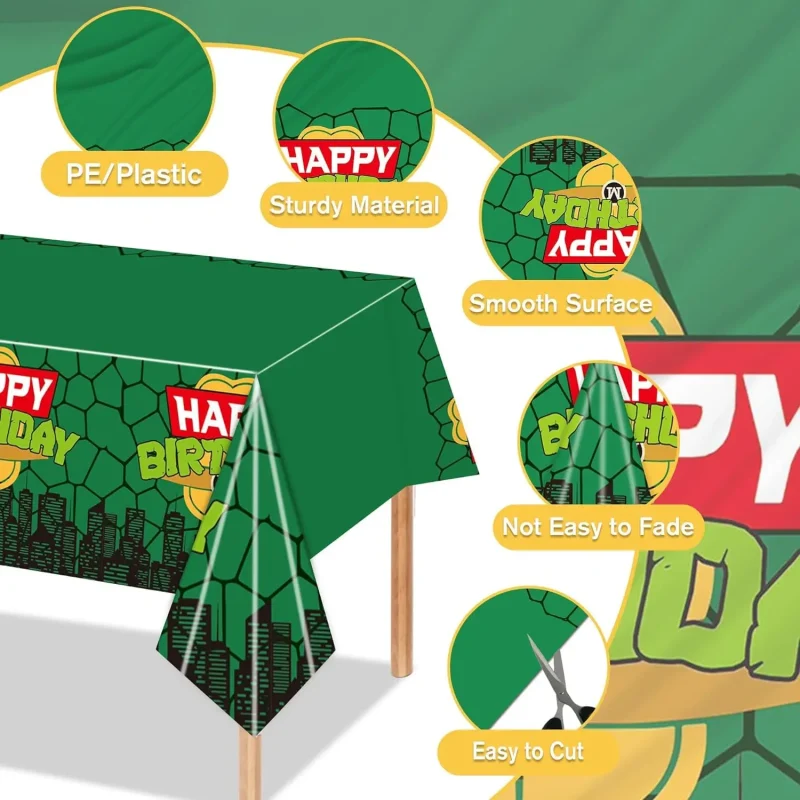 Nappe Anniversaire TMNT – Format Géant 274x137 cm – Image 3