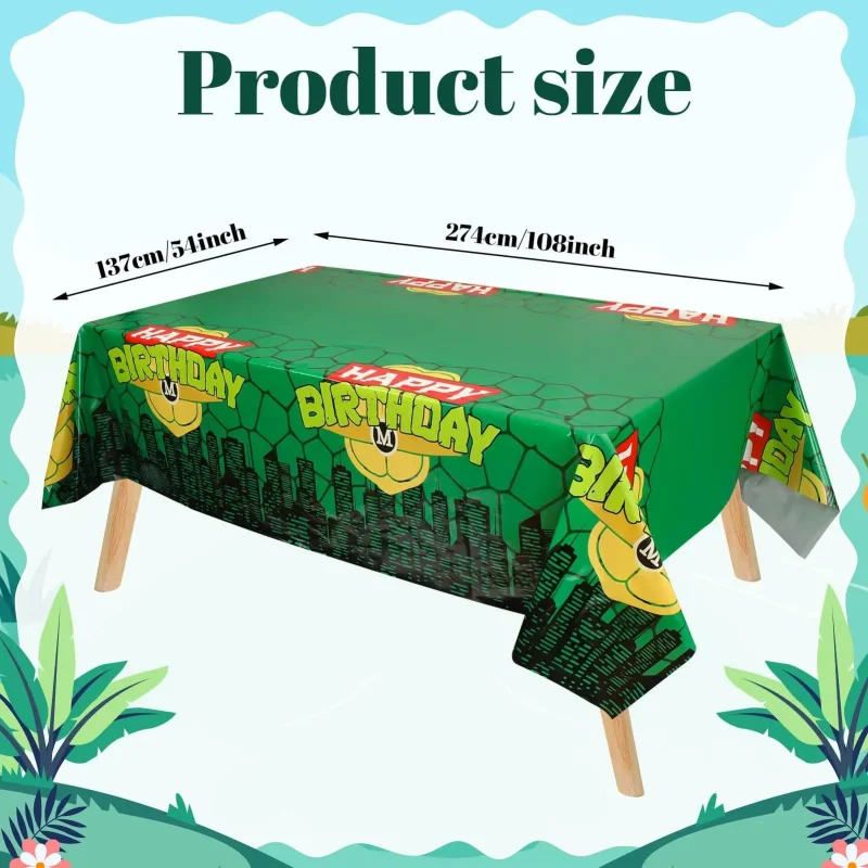 Nappe Anniversaire TMNT – Format Géant 274x137 cm – Image 2