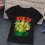 T-shirt Noir Enfant Tortue Ninja – Look Rebelle avec Accents