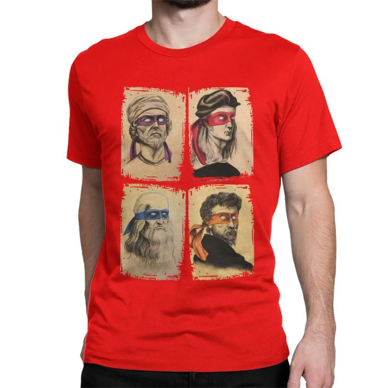 T-shirt Ninja Turtles à l’École des Grands Maîtres Rouge - Humour & Polyvalence