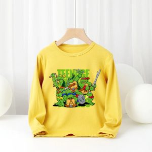 Pull Enfant Jaune Tortue Ninja – Manches sulfet et Motifs Cultes
