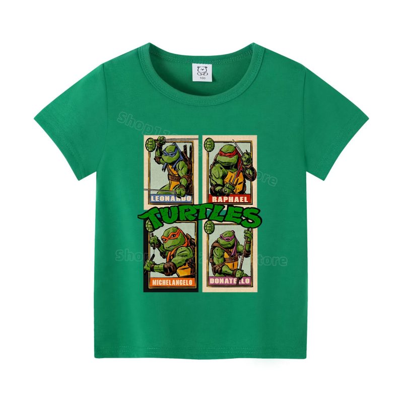 T-shirt d’Été Tortue Ninja Enfant - Confort et Style pour Petits Fans