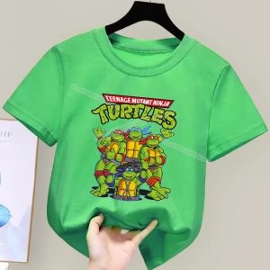 T-shirt Géométrique Tortue Ninja Enfant – Style Urbain et Tissu Respirant