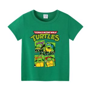 T-shirt Déguisement Tortue Ninja Enfant – Vert & Motifs Culte