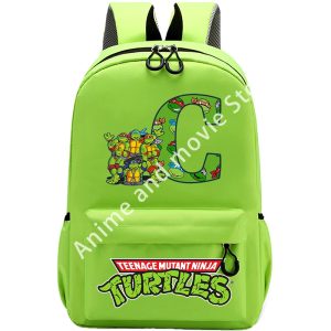 Cartable Tortue Ninja Lettre C Vert TMNT - Fonctionnalité et Style pour l'École