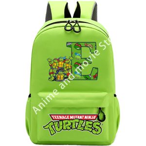 Cartable Tortue Ninja Lettre E Vert TMNT - Fonctionnalité et Style pour l'École