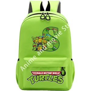 Cartable Tortue Ninja Lettre S Vert TMNT - Fonctionnalité et Style pour l'École