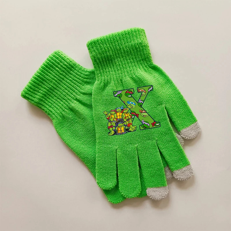 Gants Tortue Ninja Verts Hiver - Lettre X