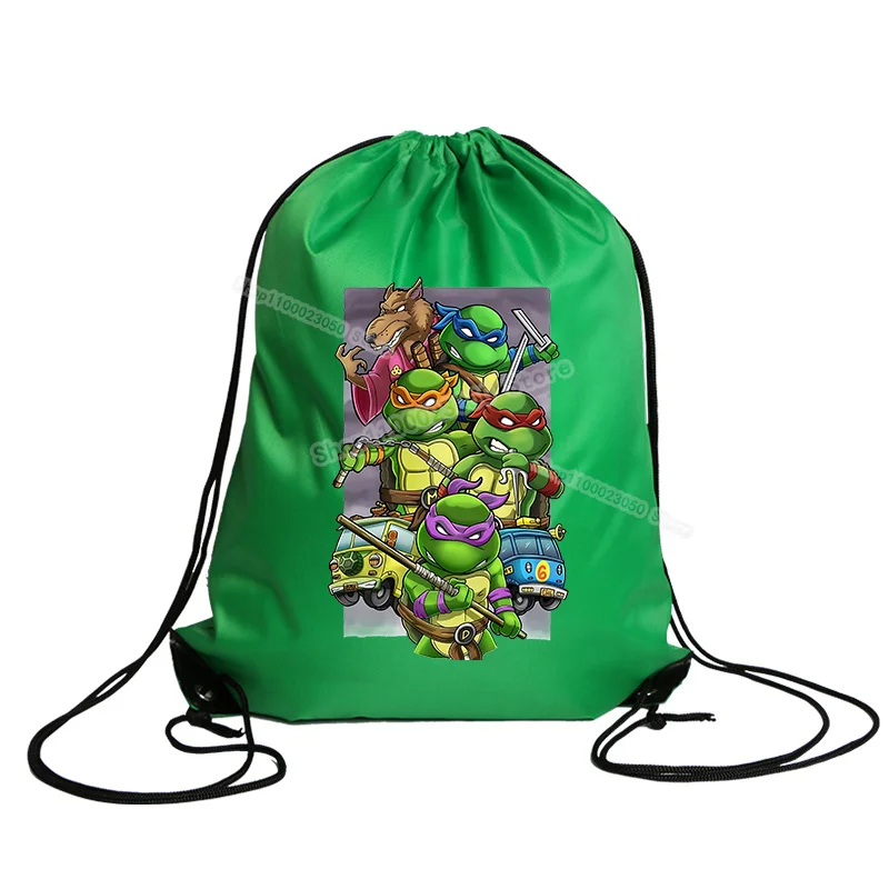 Sac à Cordon Tortue Ninja Vert - Parfait pour Collège et Loisirs