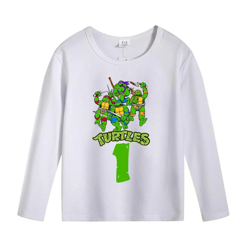 Sweatshirt Tortue Ninja Blanc Joyeux Anniversaire – Fêtez avec Style