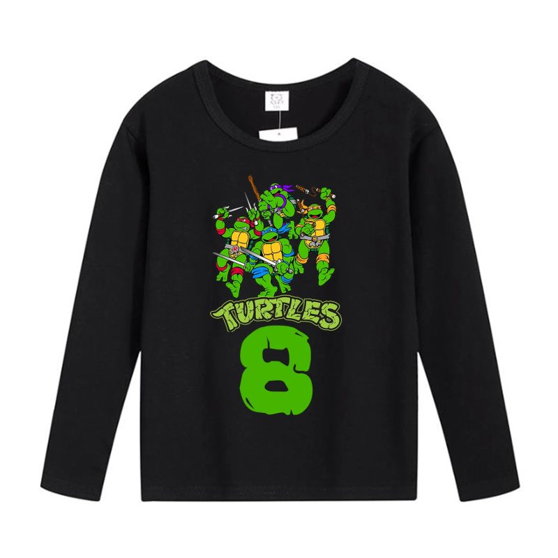Sweatshirt Tortue Ninja Noir Joyeux Anniversaire 8 – Fêtez avec Style
