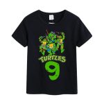 T-shirt Noir Tortues Ninja - Joyeux anniversaire pour tes 9 ans