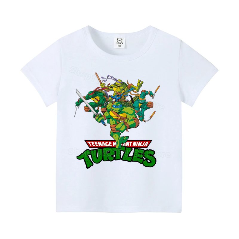T-shirt d’Été Blanc Tortue Ninja – Look Héroïque