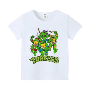 T-shirt Blanc Tortue Ninja Enfant – Collection Limitée pour Fans Passionnés