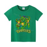 T-shirt TMNT Enfant Vert – Motifs Héroïques & Tissu Résistant à la Transpiration