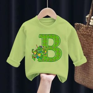 Sweat-shirt TMNT Vert pour Enfant Lettre B – Confort et Style Geek