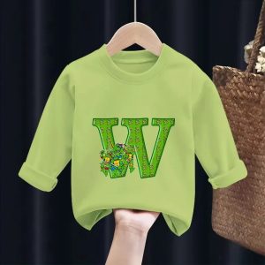 Sweat-shirt TMNT Vert pour Enfant Lettre W – Confort et Style Geek