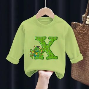 Sweat-shirt TMNT Vert pour Enfant Lettre X – Confort et Style Geek
