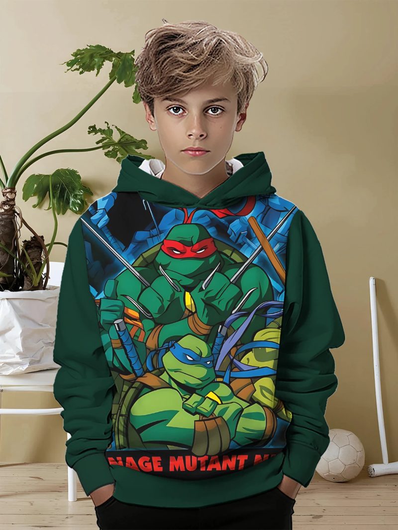 Vêtement TMNT Enfant – Sweat à Capuche Respirant et Ajustable – Image 3