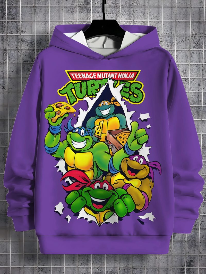 Ensemble Geek Enfant – Sweat TMNT à Capuche et Design Dynamique – Image 3